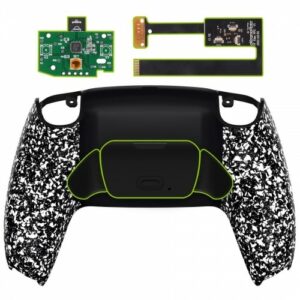 Gummiertes White Rise Remap-Kit mit Upgrade-Board + neu gestalteter Rückschale + Zurück-Tasten für PS5-Controller
