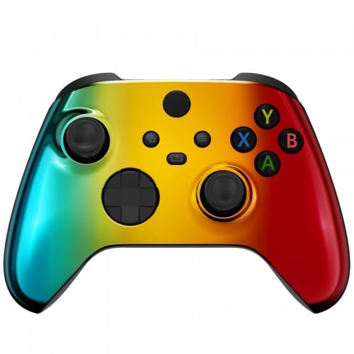 Glossy Chrome Gradient Green Gold Red Front Shell For Xbox Series XS Controller